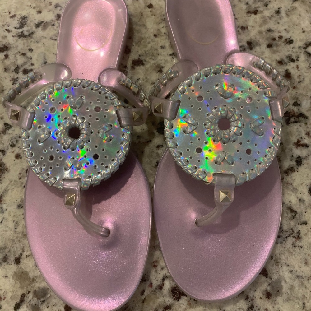 Jack Rogers size 8 Hologram Iridescent Jellies